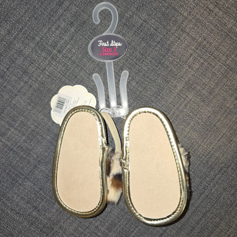 Kids Stepping Stones Slippers Brown/Gold Size 3 - Picture 2 of 3
